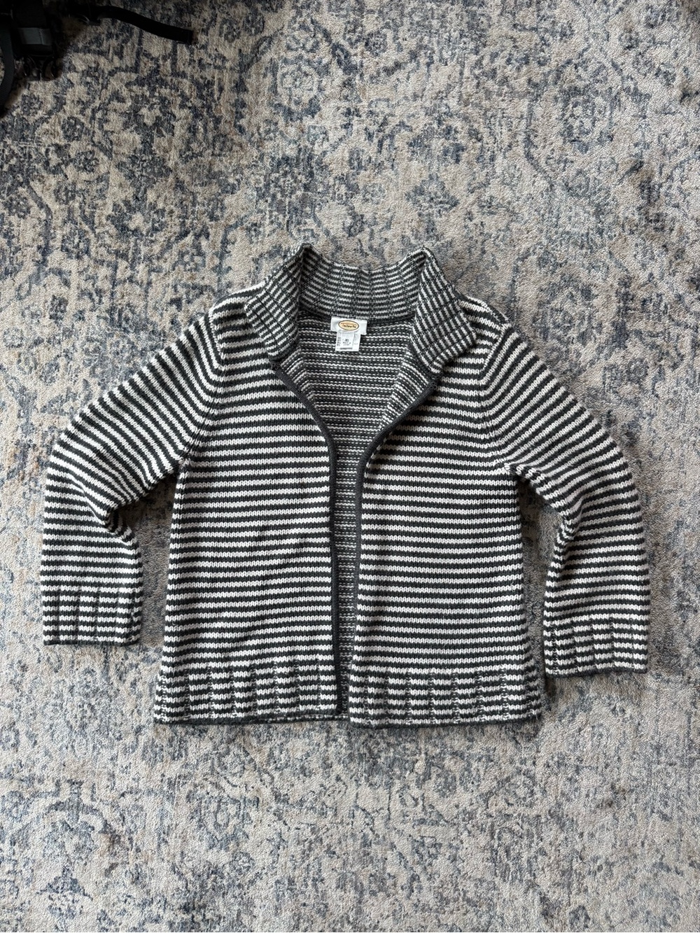 Talbots Striped Chunky Cardigan with Clasp Closure